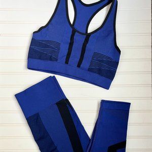 💙🖤DSG TWITCH + ALLISON Women's Seamless Colorblock Set (Sports Bra & Leggings)